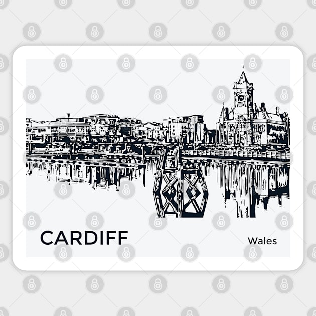 Cardiff Wales Sticker by Lakeric